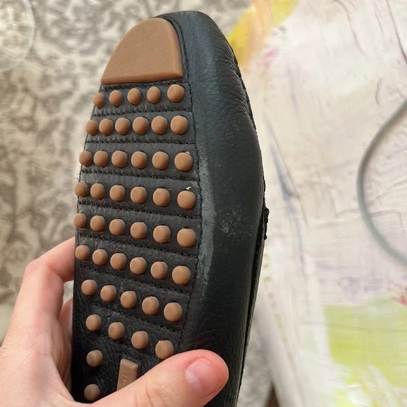 Tory Burch Black Lowell 2 Driver Tumbled Loafer Flats - Picture 10 of 13